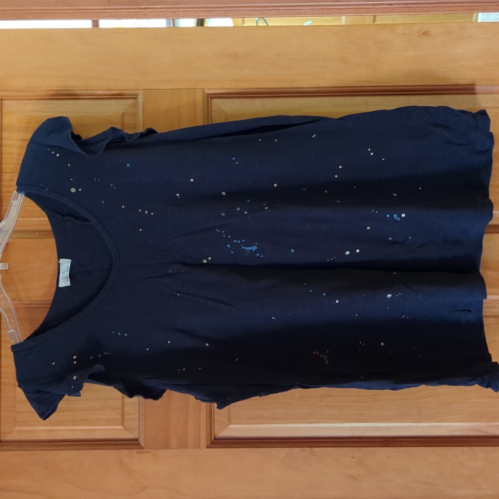 T.La splatter painted ruffle sleeve top